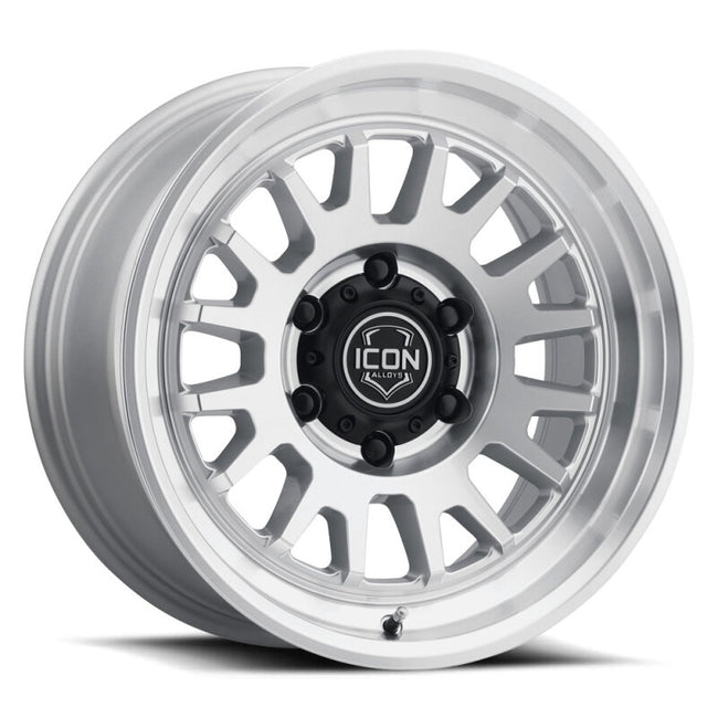 ICON Anza 17x8.5 / 5x5 / -6mm / 4.5in BS Silver Machined Wheel