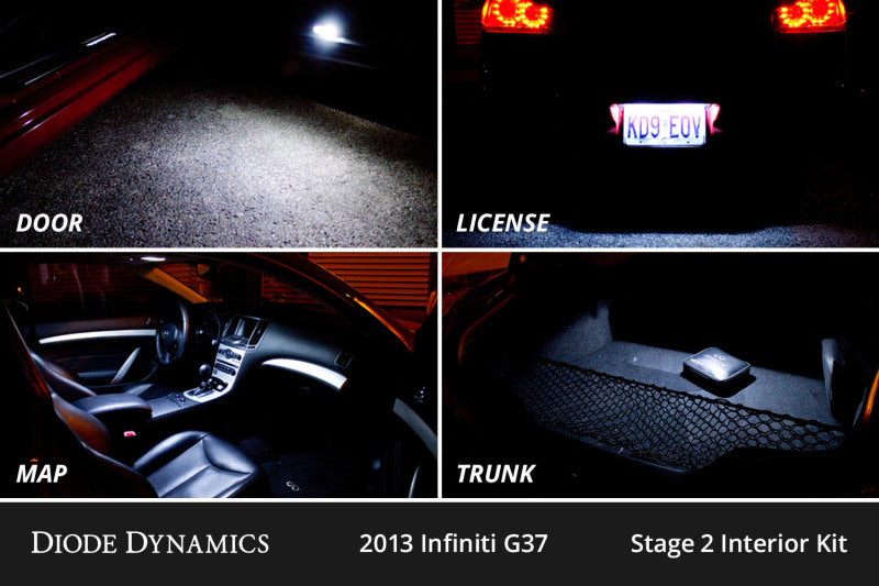 Diode Dynamics 07-15 Infiniti G37 Sedan Interior LED Kit Cool White Stage 1