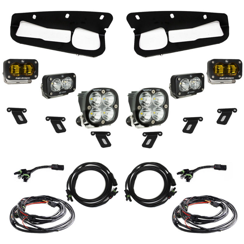 Baja Designs 21-23 Ford Bronco w/Steel Bumper S2 SAE Pro Fog Pocket Light Kit - Amber With Toggle Switch