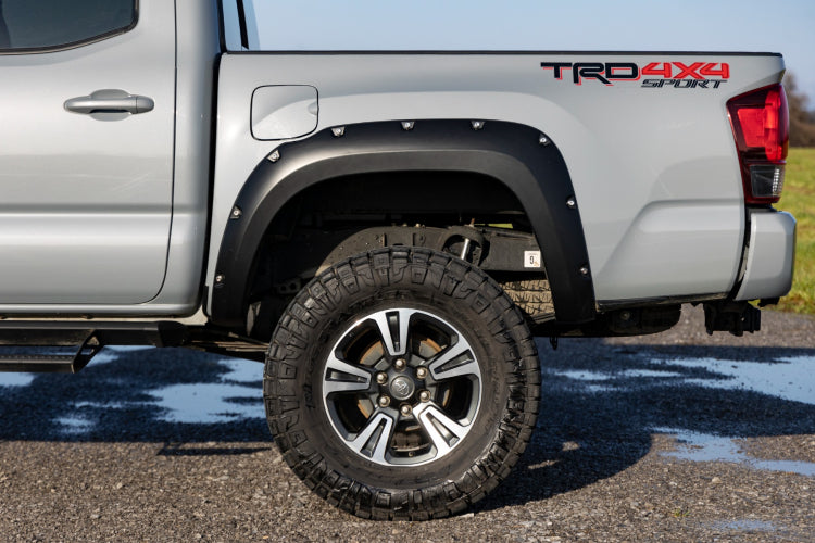 Rough Country Pocket Fender Flares | Flat Black | Toyota Tacoma (16-23)