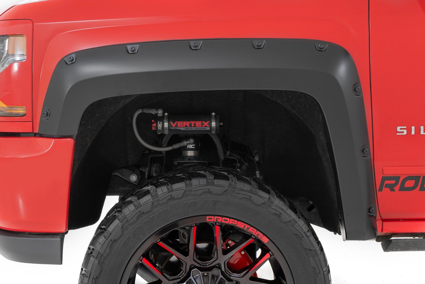 Pocket Fender Flares | 6'7" & 8' Bed | GCN Victory Red | Chevy Silverado 1500 (14-18)/2500HD