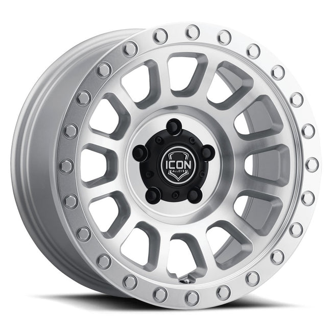 ICON Hulse 17x8.5 5x5 -6mm Offset 4.5in BS Silver Machined