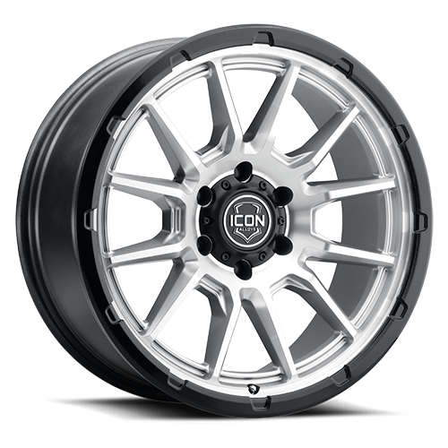 ICON Alloys Cajon 20x9 / 6x5.5 / 0mm / 5in BS Silver Machined Wheel w/ GB Lip