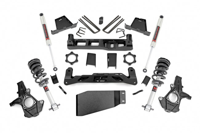 Rough Country Chevy Silverado & GMC Sierra 1500 4WD (2007-2013) 6.0 Inch Lift Kit w/ M1 Loaded Struts and M1 Shocks