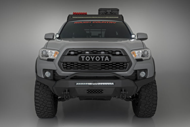 Rough Country LED Light Kit | Ditch Mount | 2" Black Pair | Flood | Toyota Tacoma (16-23)