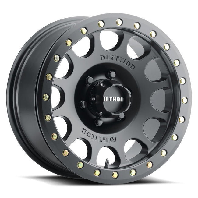 Method MR105 V3 Beadlock 17x9 -38mm Offset 8x6.5 130.81mm CB Matte Black Wheel w BH-H24125
