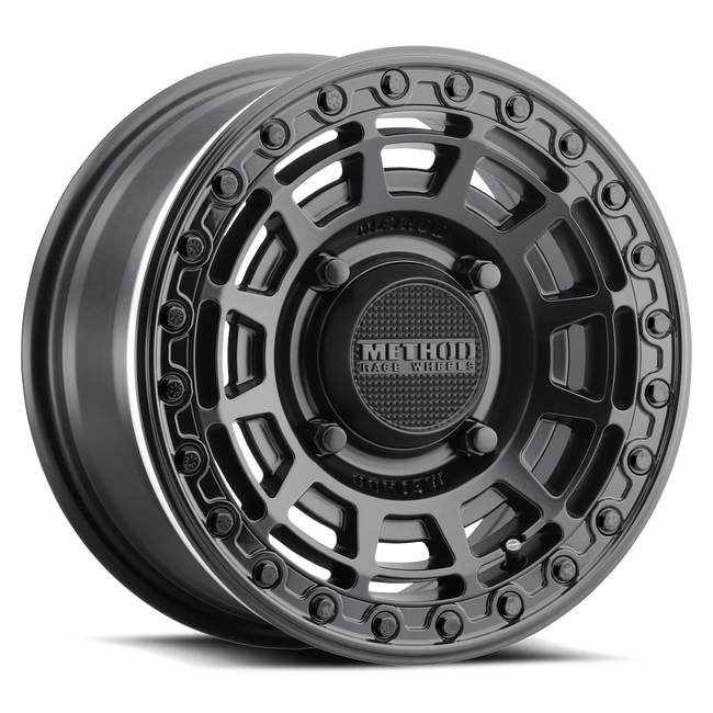 Method MR415 Beadlock 15x7 5+2 38mm Offset 4x156 132 CB Matte Black Wheel - Gloss Black Ring