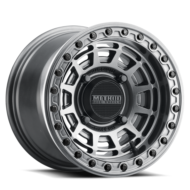 Method MR415 Beadlock 15x10  6+4 25mm Offset  4x136  106 CB Graphite Wheel - Gloss Graphite Ring