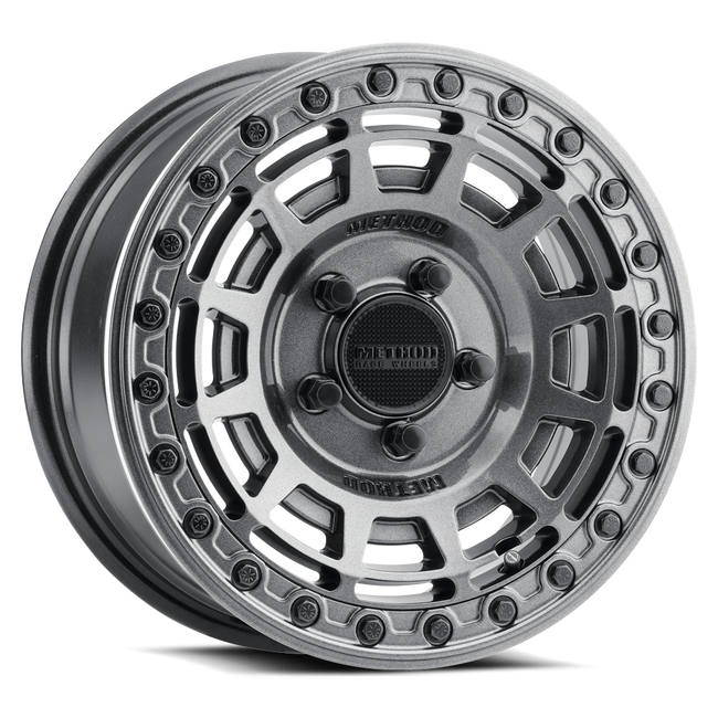 Method MR415 Beadlock 15x10  6+4 25mm Offset  5x4.5  76 CB Graphite Wheel - Gloss Graphite Ring
