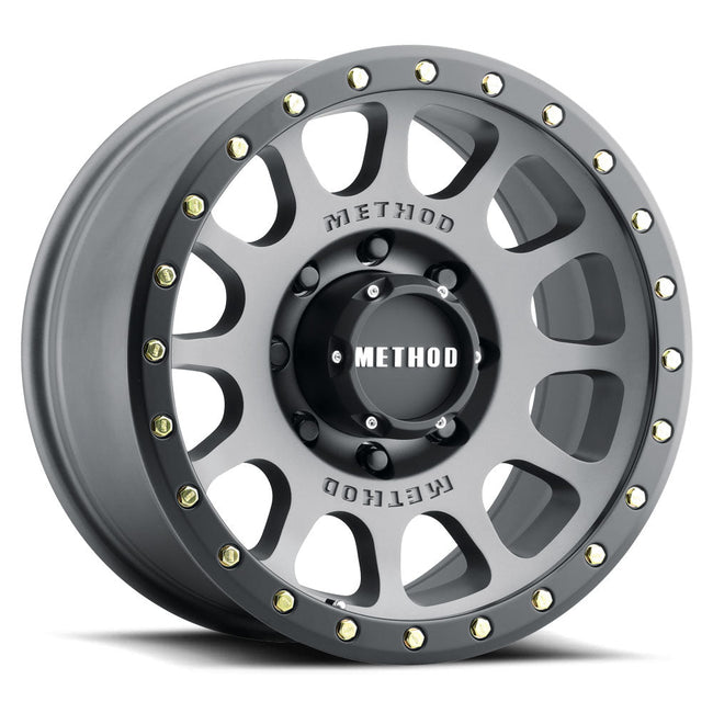 Method MR305 NV 17x8.5 / 0mm Offset / 8x6.5 BP / 130.81mm CB /  Titanium - Matte Black Lip Wheel