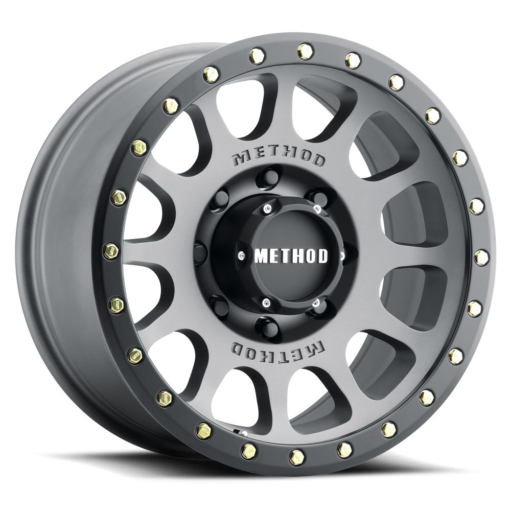 Method MR305 NV 20x9 / +18mm Offset / 8x6.5 BP / 130.81mm CB / Titanium - Matte Black Lip Wheel