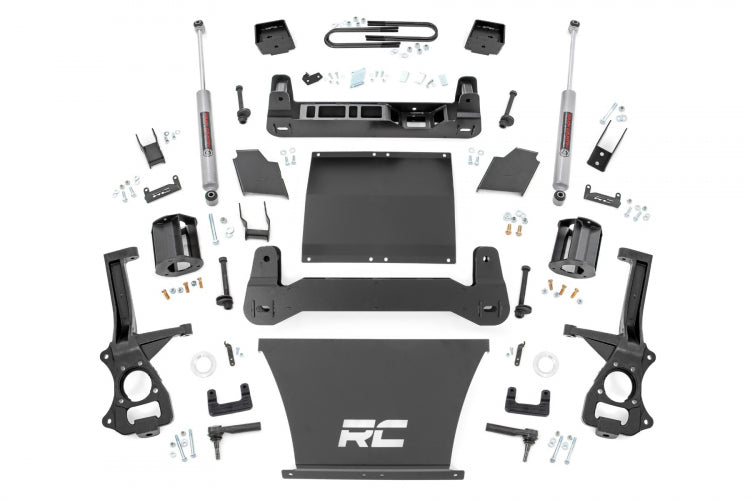 Rough Country 6 Inch Suspension Lift Kit Strut Spacers and N3 Rear Shocks Shocks 19-24 Silverado/Sierra 1500 4WD/2WD With Mono Leaf Rear Springs