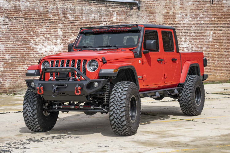 Rough Country Jeep 50-Inch Straight LED Light Bar Upper Windshield Kit w/ Dual-Row Spectrum Series 20-23 Gladiator JT, 18-23 Wrangler JL