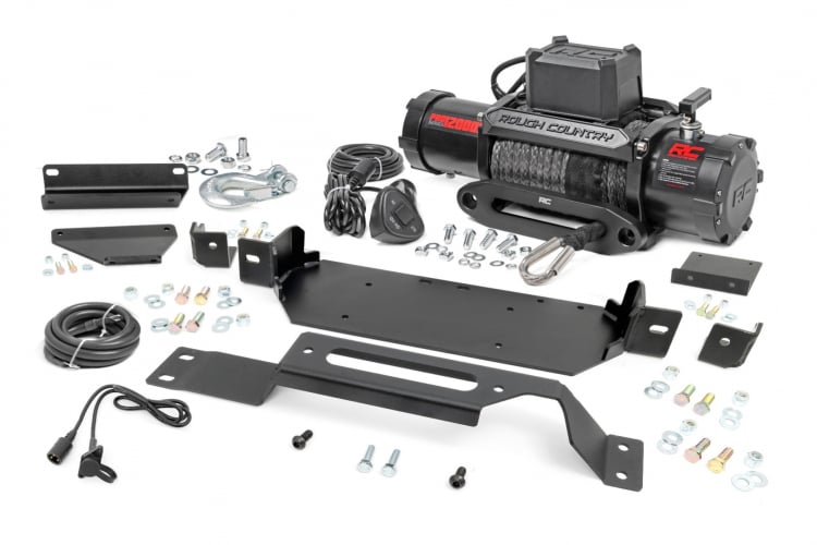 Rough Country Hidden Winch Mount | PRO12000S Winch | Ford F-250 Super Duty (20-22) Gas Models Only