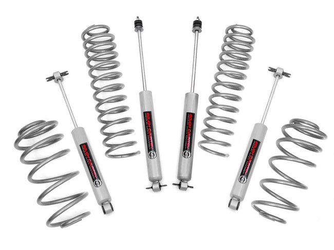 Rough Country 2.5 Inch Jeep Suspension Lift Kit w/M1 Shocks For 6cyl