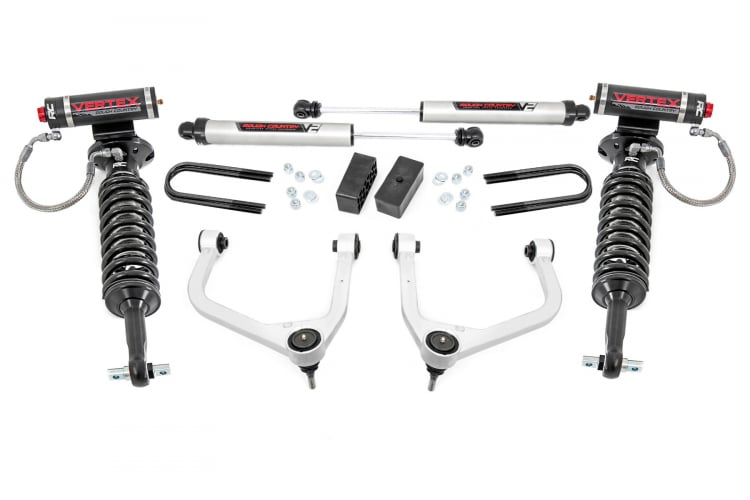 Rough Country 3.5 Inch Suspension Lift Kit w/ Vertex Struts And Shocks 19-23 GMC Silverado/Sierra 1500 4WD/2WD With Mono-Leaf Rear Spring