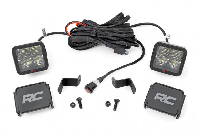 Rough Country Ford 2-inch LED Lower Windshield Spectrum Spot Ditch Kit 15-23 Ford F-150