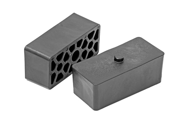 Rough Country 2 Inch Rear Lift Blocks Single 9/16 Inch Pin Blocks 2.5-inches Wide Powdercoated Black Sold as a Pair