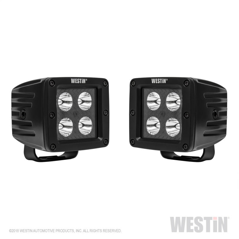 Westin HyperQ LED Auxiliary Lights 3in x 3in cube 20w Flood - Black