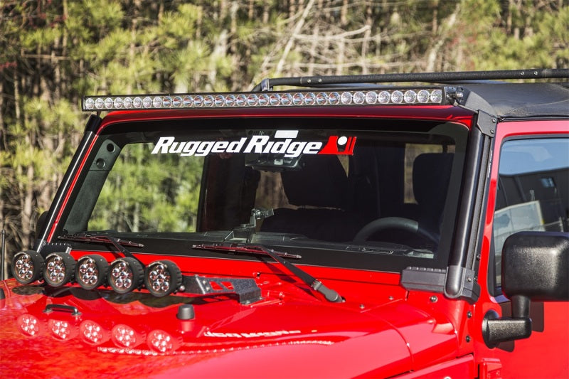 Jeep Fahrwerk - Jeep zubehör - Jeep JK - Rugged Ridge Elite Fast Track  Windshield Light Bar / LED Halterung Windschutzscheibe