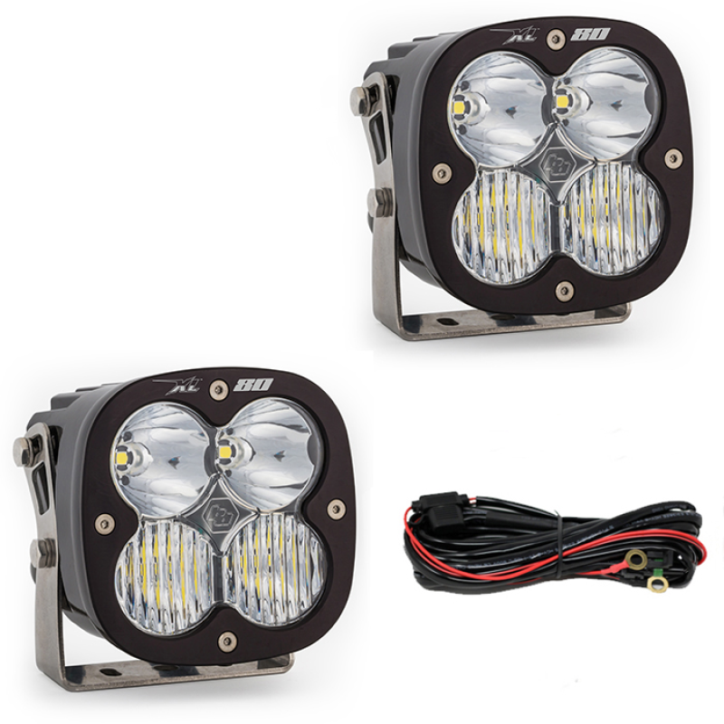 Baja Designs Jeep 2020-24 Gladiator; 2018-24 Wrangler JL With Steel Bumper LED Light Kit XL 80 With Toggle switch