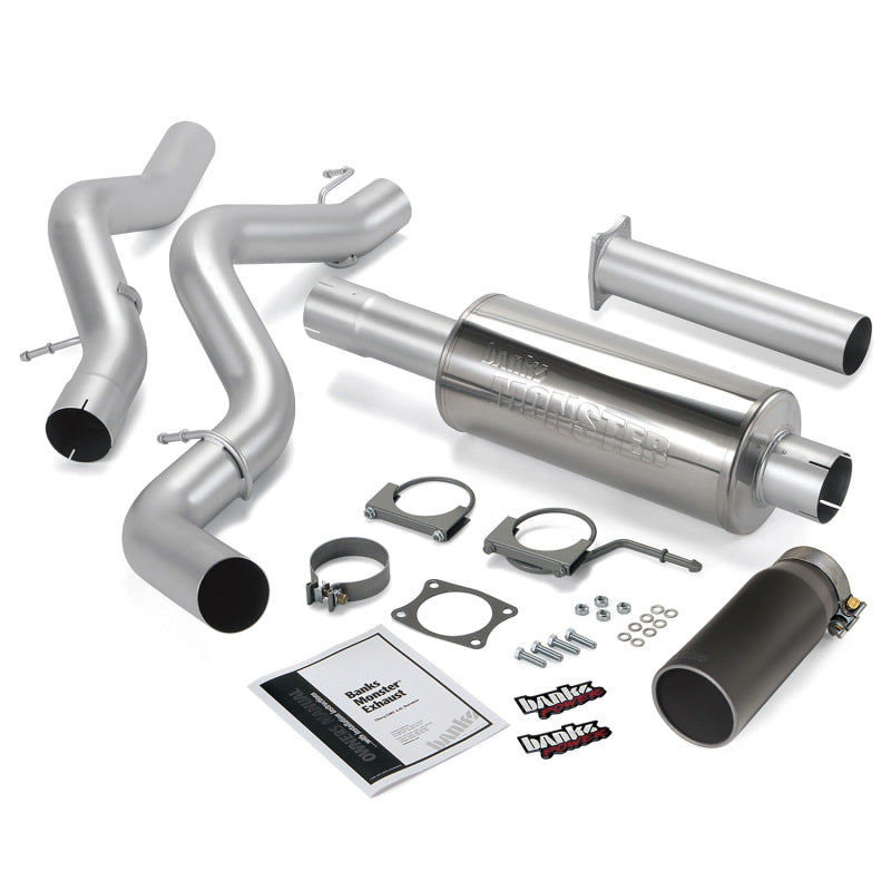 Banks Power 06-07 Chevy 6.6L CCLB Monster Exhaust System - SS Single Exhaust w/ Black Tip