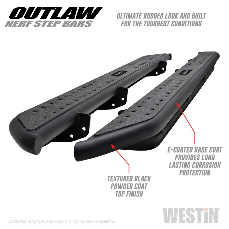 Westin 15-19 Ford F-150 SuperCrew / 17-24 Ford F-250/350 Crew Cab Outlaw Nerf Step Bars