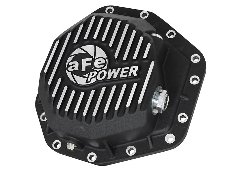 aFe Power Pro Ser Rear Diff Cover Black w/Mach Fins 2017-2024 Ford Diesel Trucks V8-6.7L(td) Dana M275-14