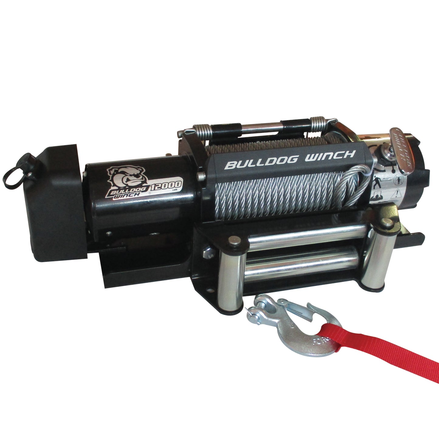 Bulldog Winch 12,000 LB Trailer Winch 100 Ft Wire Rope Roller Fairlead