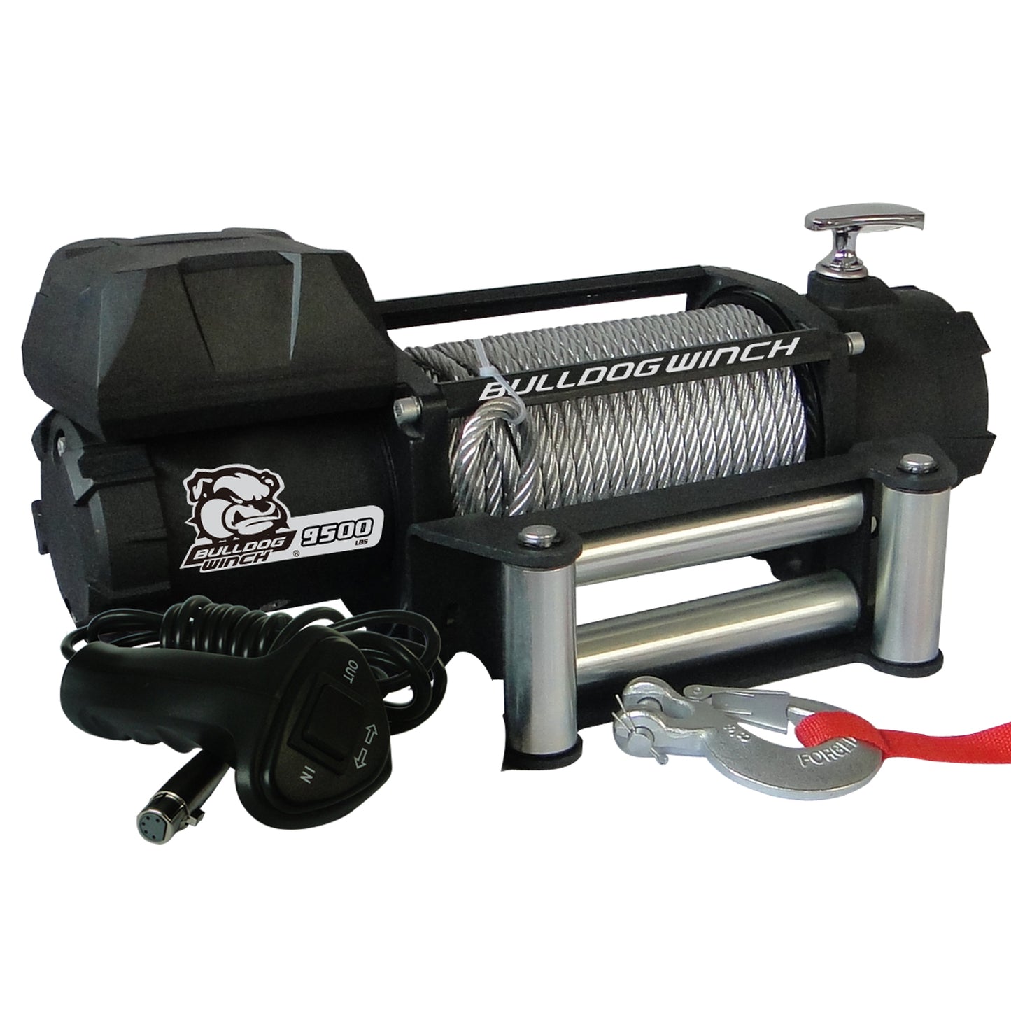 Bulldog Winch 9,500 LB Winch 100 Ft Wire Rope 5.5hp Series Wound Motor Roller Fairlead