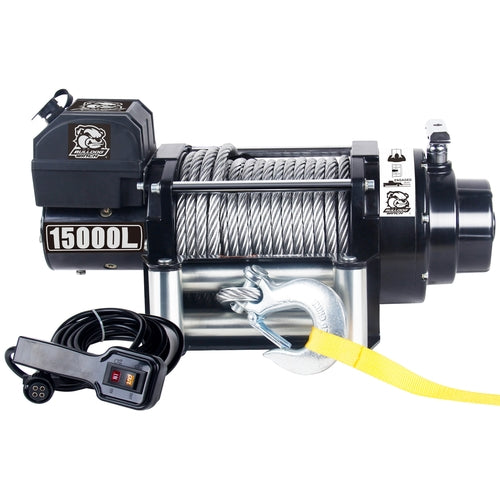 Bulldog Winch 15000 LB Winch Premium Series Wound Motor HD Wire Rope