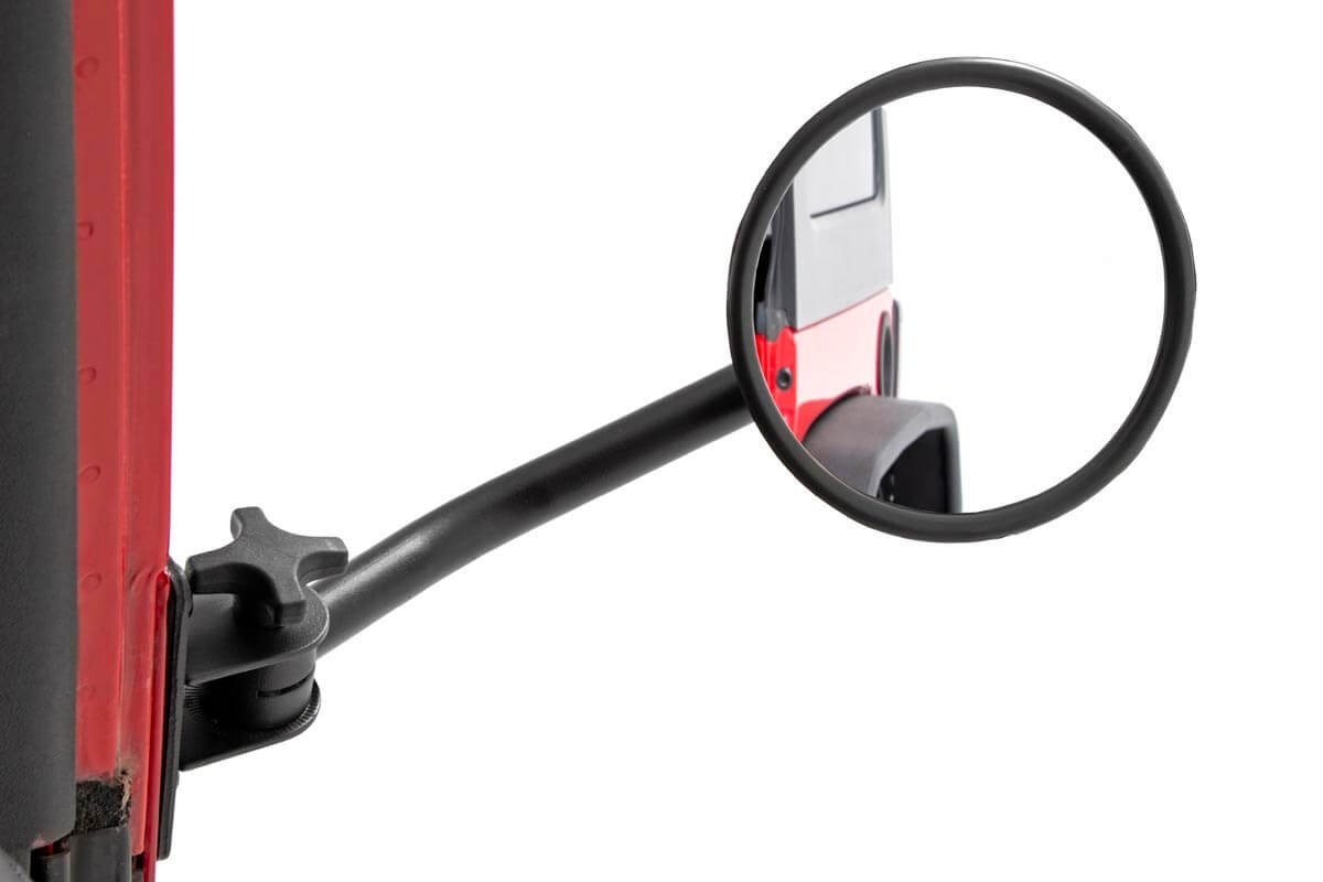 Rough Country Jeep Classic Round Folding Mirror 07-18 Wrangler JK