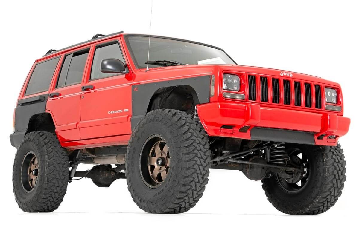 Rough Country Jeep Front Upper and Lower Quarter Panel Armor 97-01 Cherokee XJ