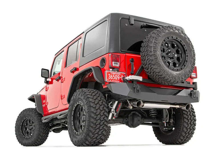 Rough Country Jeep Rock Crawler Rear HD Bumper w/Tire Carrier 07-18 Wrangler JK