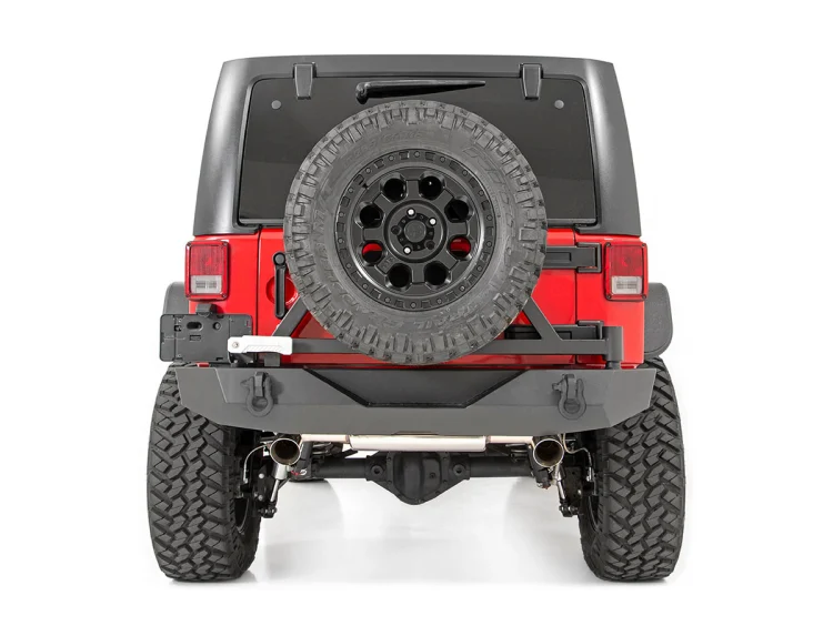 Rough Country Jeep Rock Crawler Rear HD Bumper w/Tire Carrier 07-18 Wrangler JK