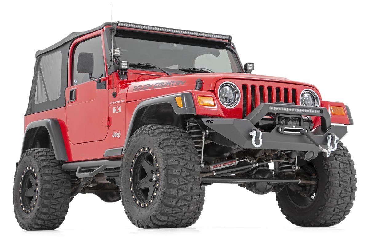 Rough Country Jeep Full Width Front LED Winch Bumper 87-06 Wrangler YJ/TJ