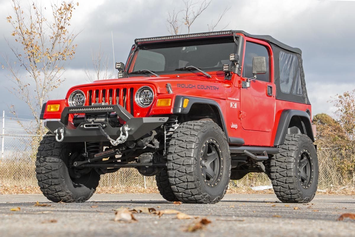 Rough Country Jeep Full Width Front LED Winch Bumper 87-06 Wrangler YJ/TJ