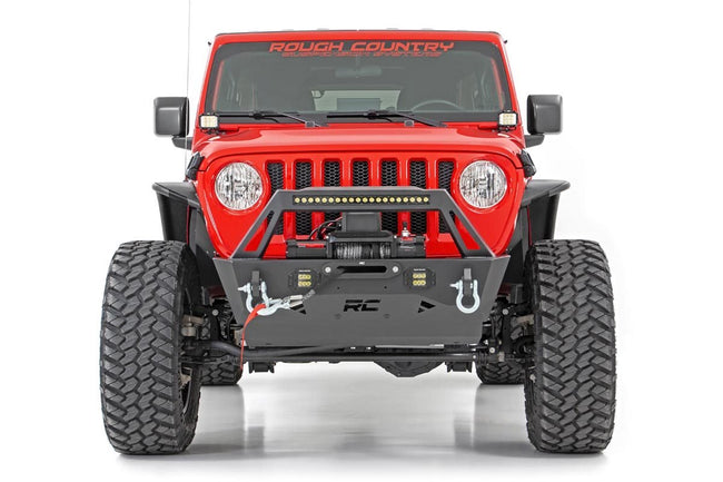 Rough Country Jeep Stubby Front Trail Bumper 18-20 Wrangler JL and 20-Present Gladiator JT