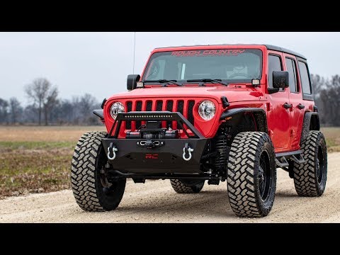 Rough Country Jeep Stubby Front Trail Bumper 18-20 Wrangler JL and 20-Present Gladiator JT