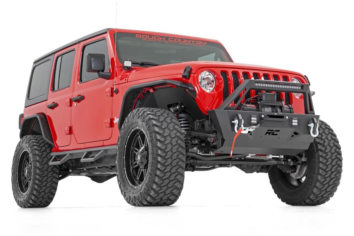 Rough Country Jeep Stubby Front Trail Bumper 18-20 Wrangler JL and 20-Present Gladiator JT