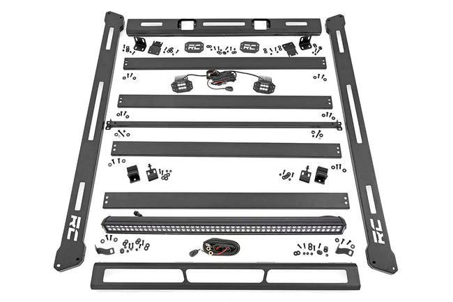 Rough Country Jeep Roof Rack System w/Black-Series LED Lights 07-18 Wrangler JK