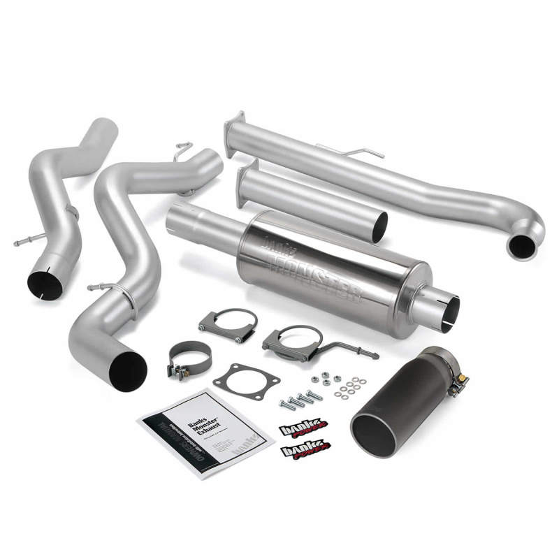 Banks Power 01-04 Chevy 6.6L Ec/Cclb Monster Exhaust System - SS Single Exhaust w/ Black Tip