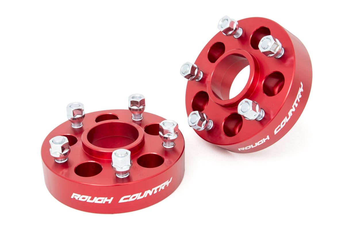 Rough Country Wheel Adapters 5x4.5 to 5x5 Adapters Red 6061-T6 Aluminum Sold in Pairs