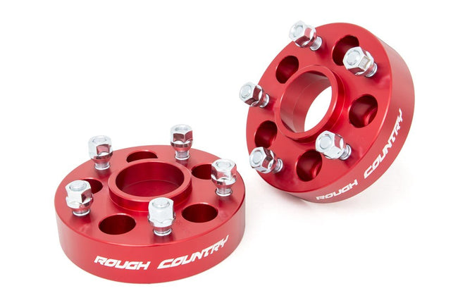 Rough Country Wheel Adapters 5x4.5 to 5x5 Adapters Red 6061-T6 Aluminum Sold in Pairs