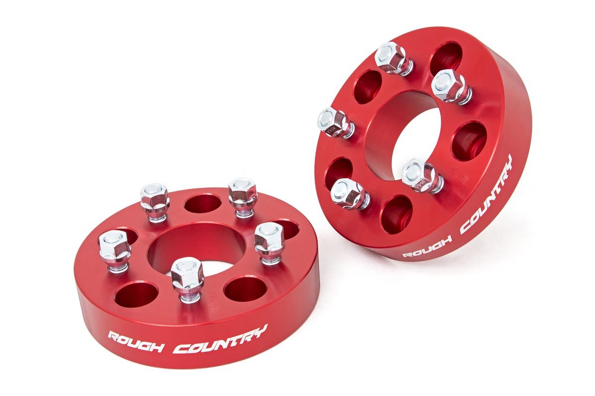 Rough Country Wheel Adapters 5x5 to 5x4.5 Adapters Red 6061-T6 Aluminum Sold in Pairs