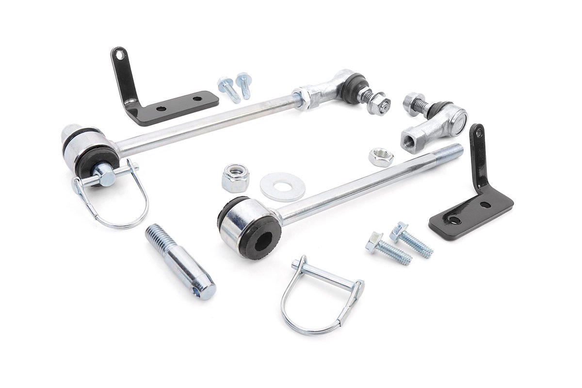Rough Country Jeep Front Sway Bar Disconnects 3.5-6 Inch Wrangler JK, Wrangler JL