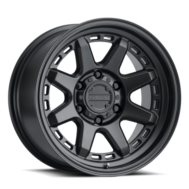 Raceline 947B Scout 17x8.5in 5x139.7 BP 18mm Offset 106.5mm Bore - Satin Black Wheel