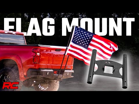 Rough Country Dual Flag Pole Holder Mount for 2 Inch Hitch