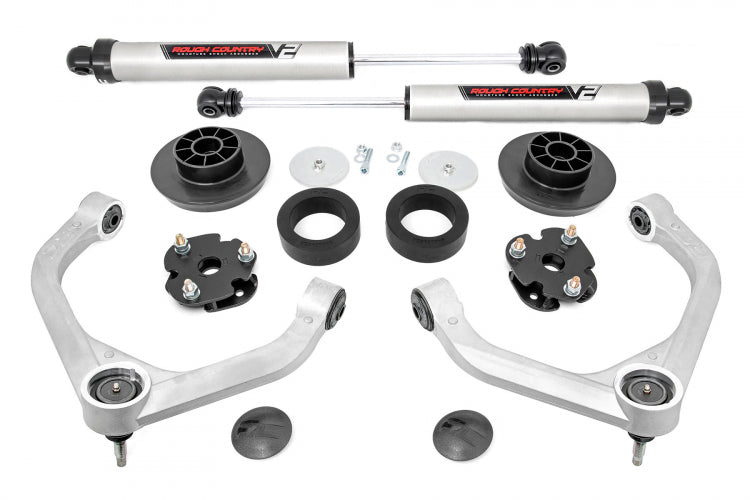 Rough Country 3 Inch Dodge Bolt-On Lift Kit w/Rear V2 Shocks 12-18 RAM 1500 4WD