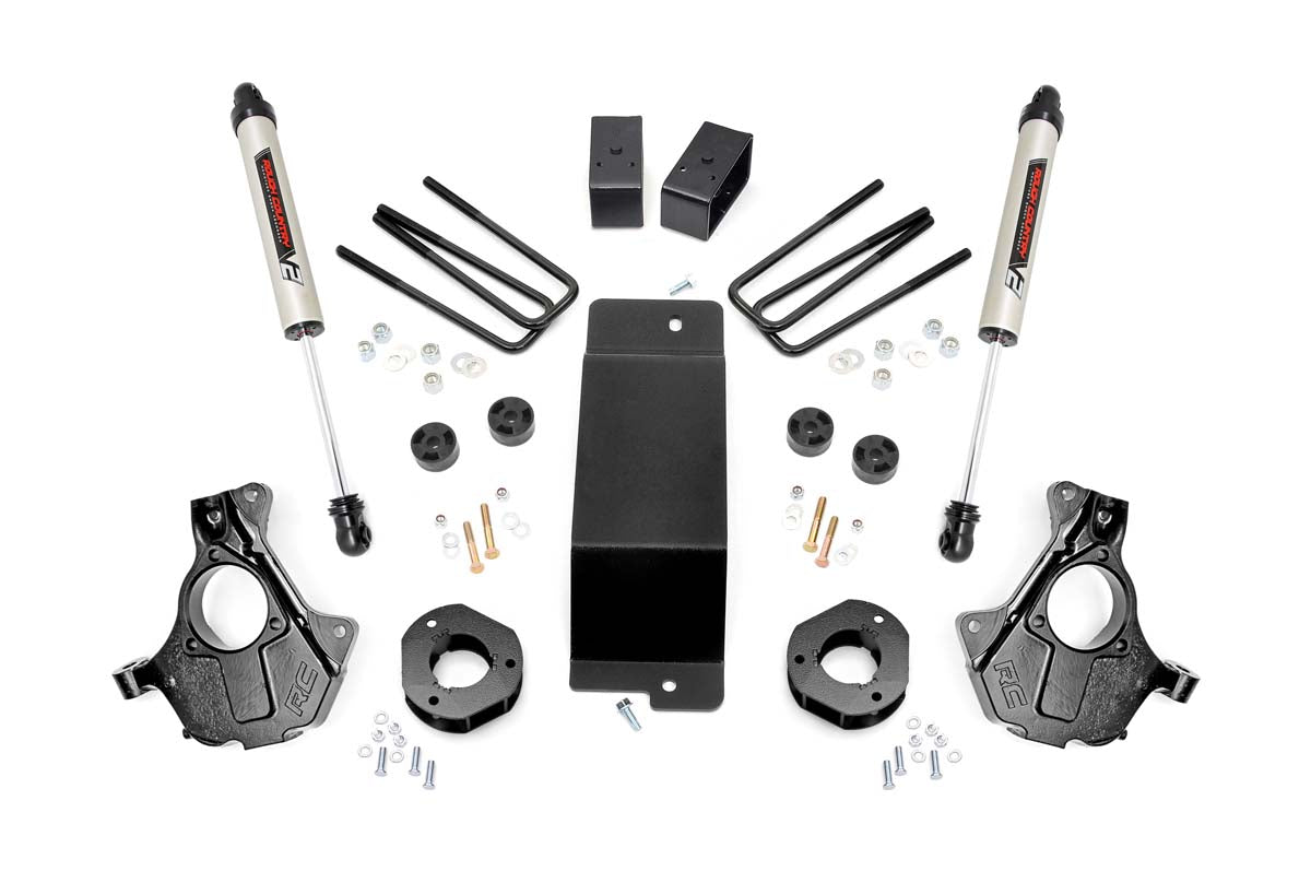 Rough Country 3.5 Inch Suspension Lift Knuckle Kit w/V2 Monotube 14-18 Silverado/Sierra 1500 4WD Cast Steel